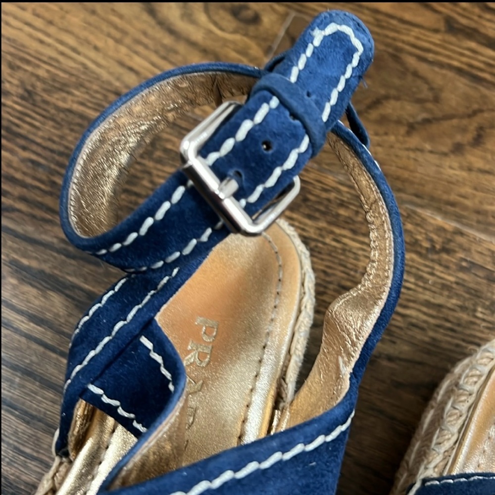 Prada Crisscross Suede Espadrille Sandals Size 36 1/2 (6.5) - Picture 3 of 8